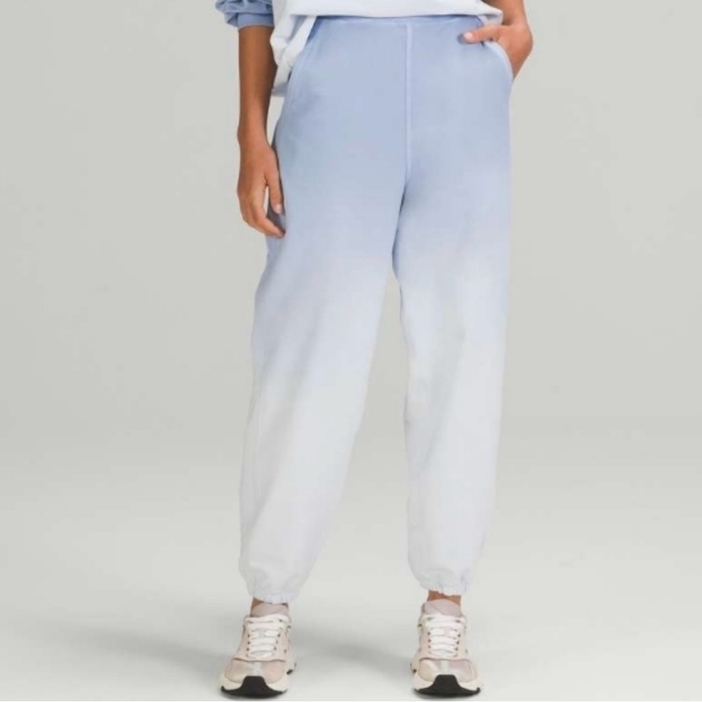 Lululemon LA Athletica  Super-high-rise blue linen ombre wash jogger